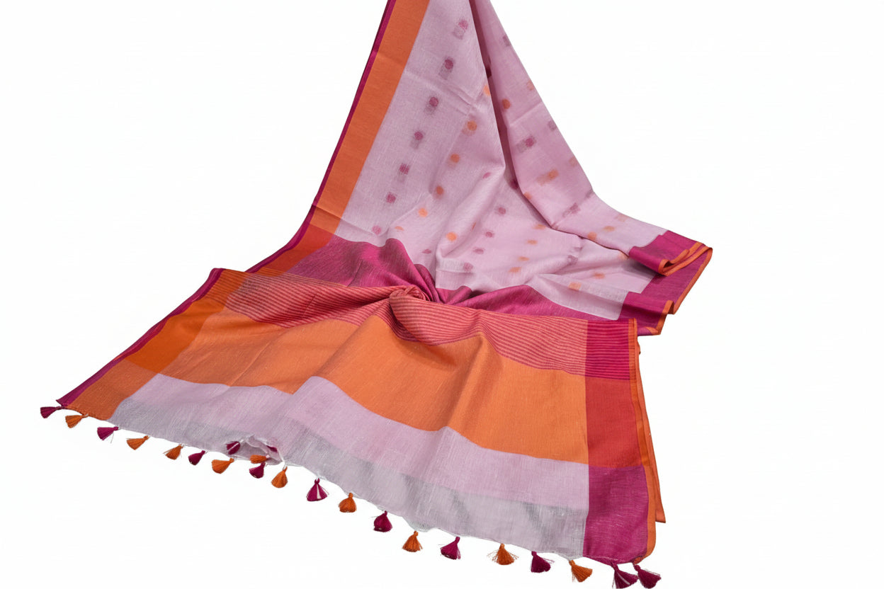 Pure Linen By Linen  Saree With  Blouse