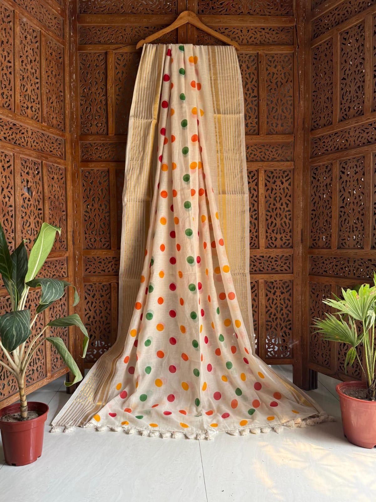 Premium Pure Mulmul Cotton Saree with Designer Lace Border