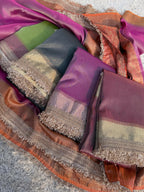 Banarasi Tissue Silk Saree With lace work border