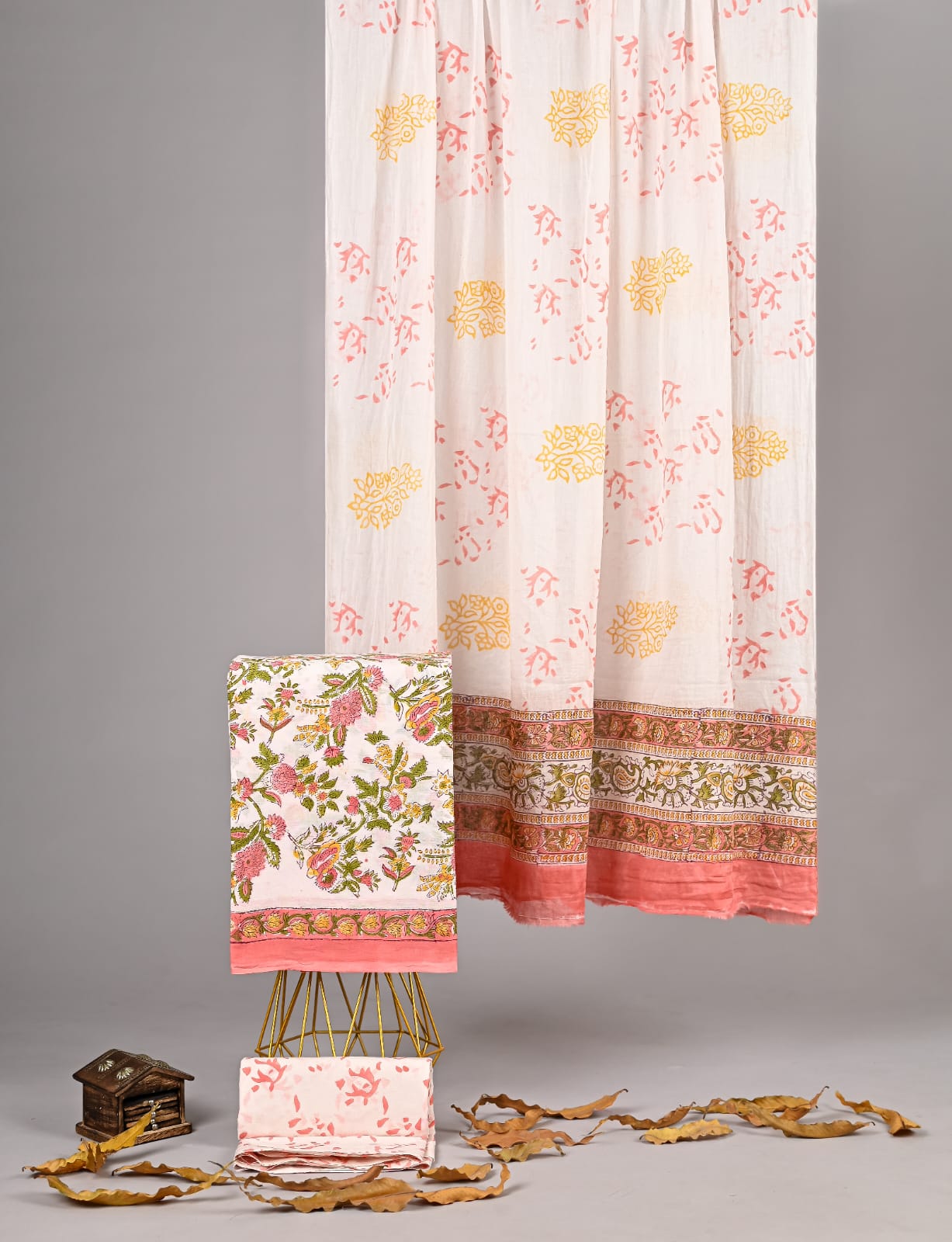 Exclusive new hand block printed cotton suits with cotton duptta
