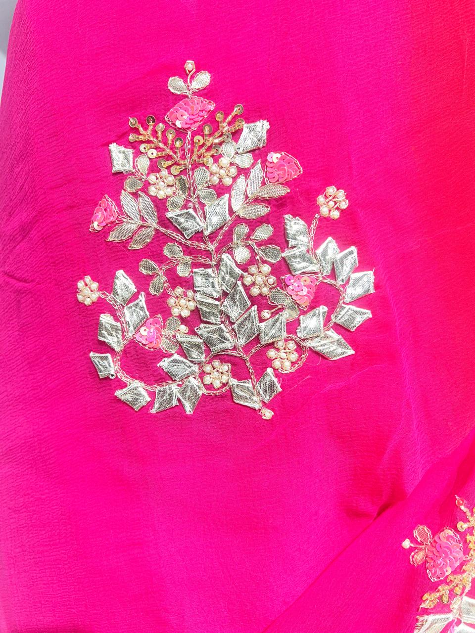 Pure Jaipuri Chiffon Saree