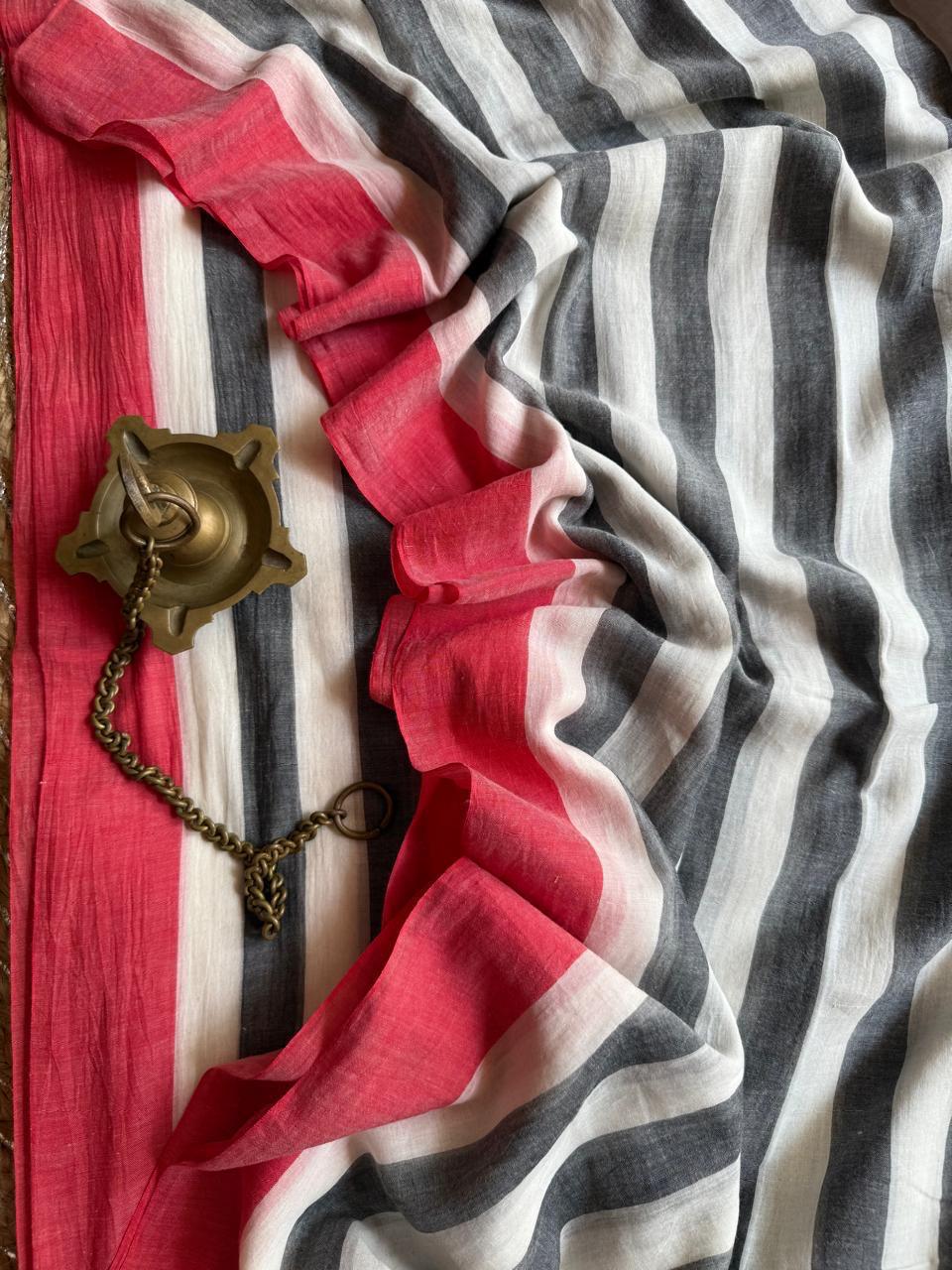 Beautiful Cotton Mulmul  Saree