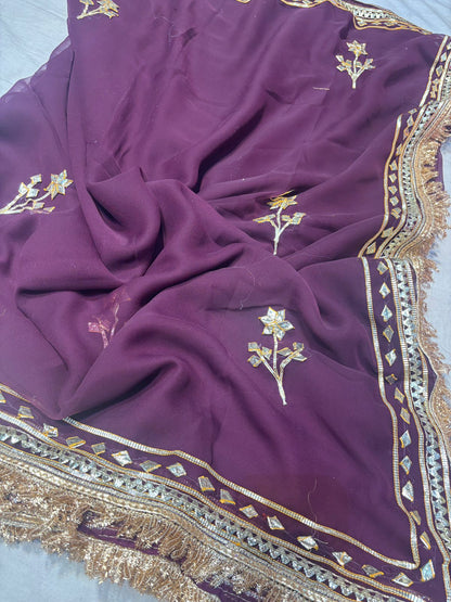 Beautiful Georgette Gota  Patti  Work Saree