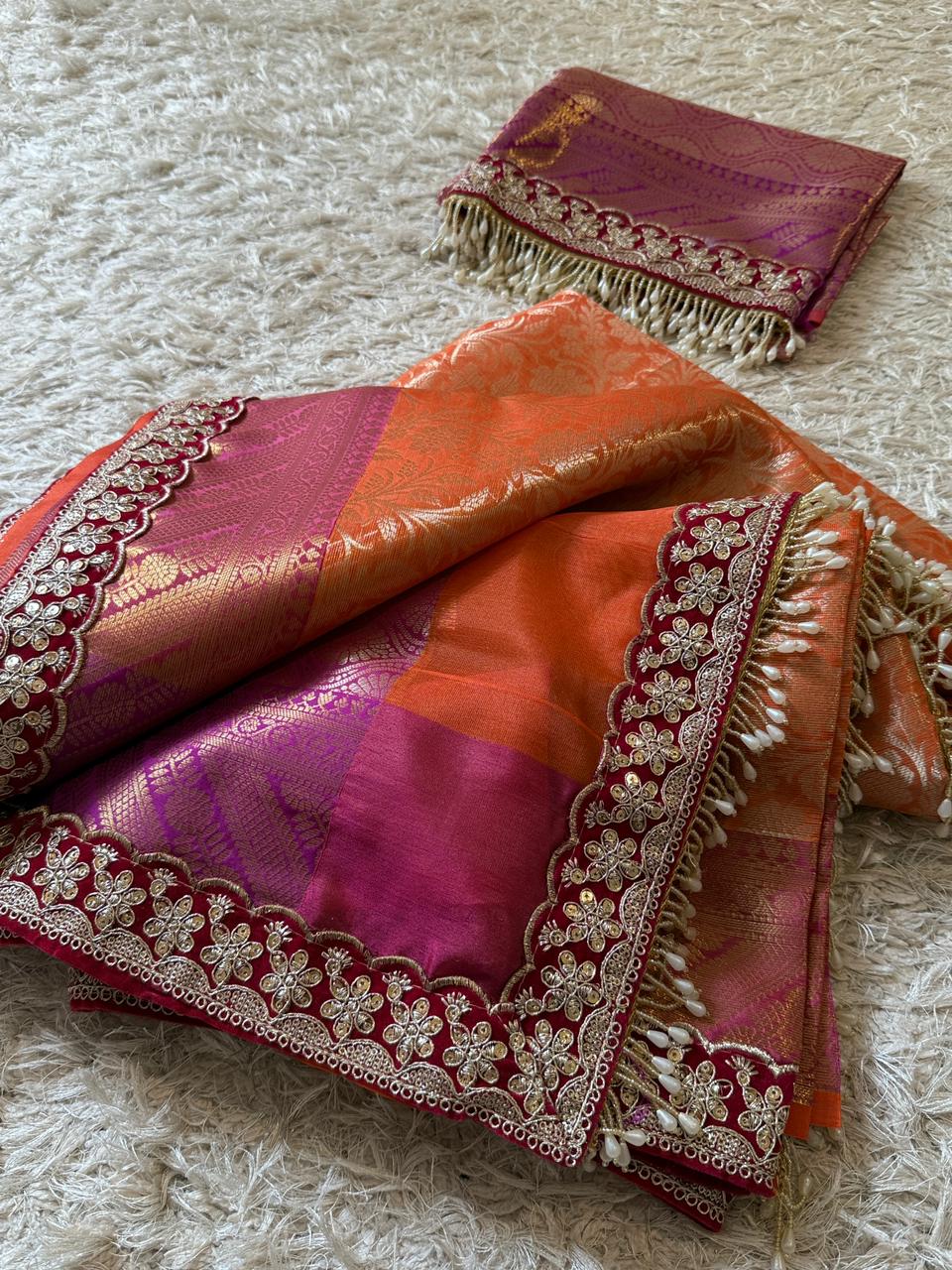 Banarasi Tissue Silk Saree With Blouse