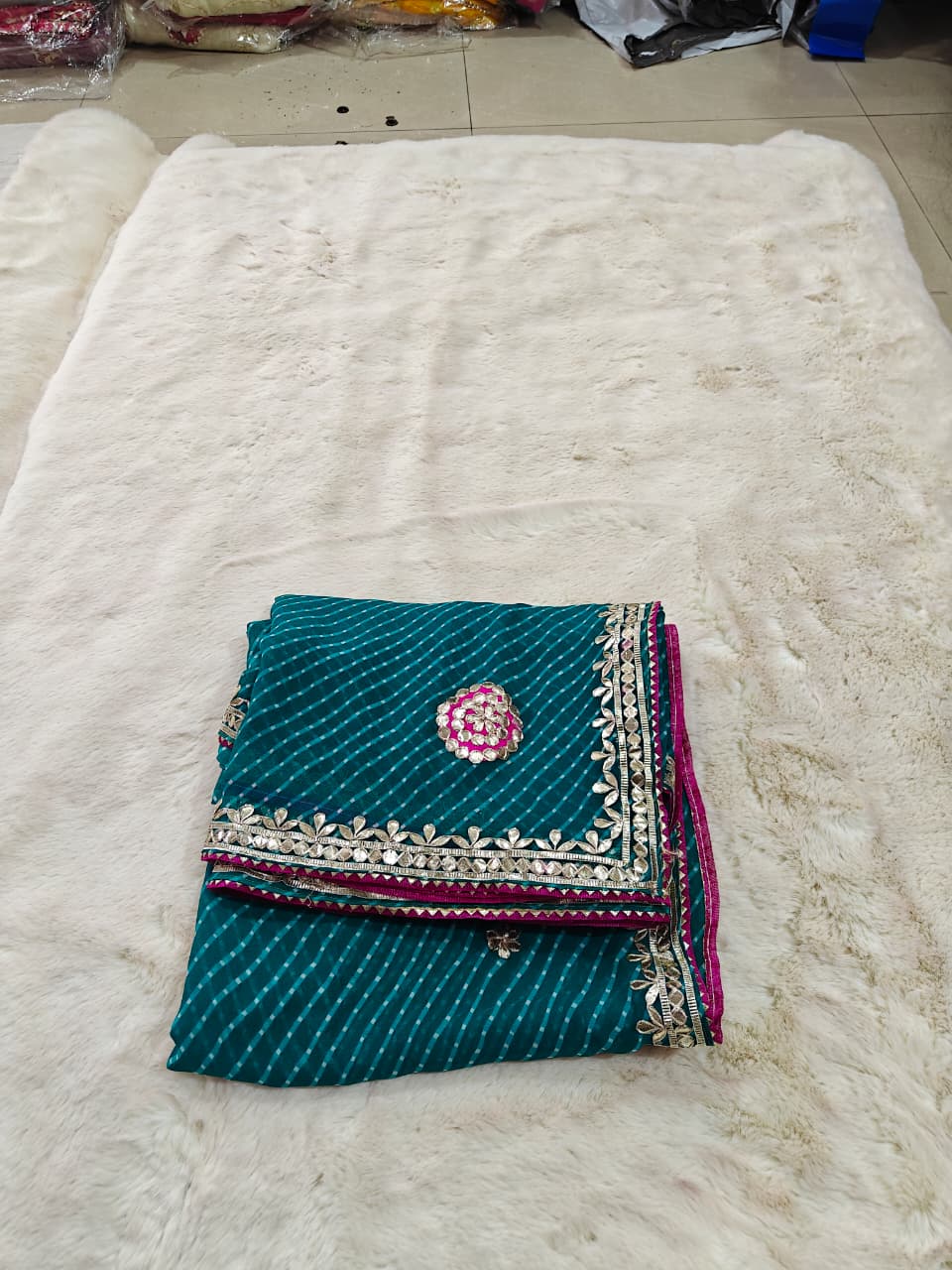 Georgette Gota Patti Work  Saree With Blouse
