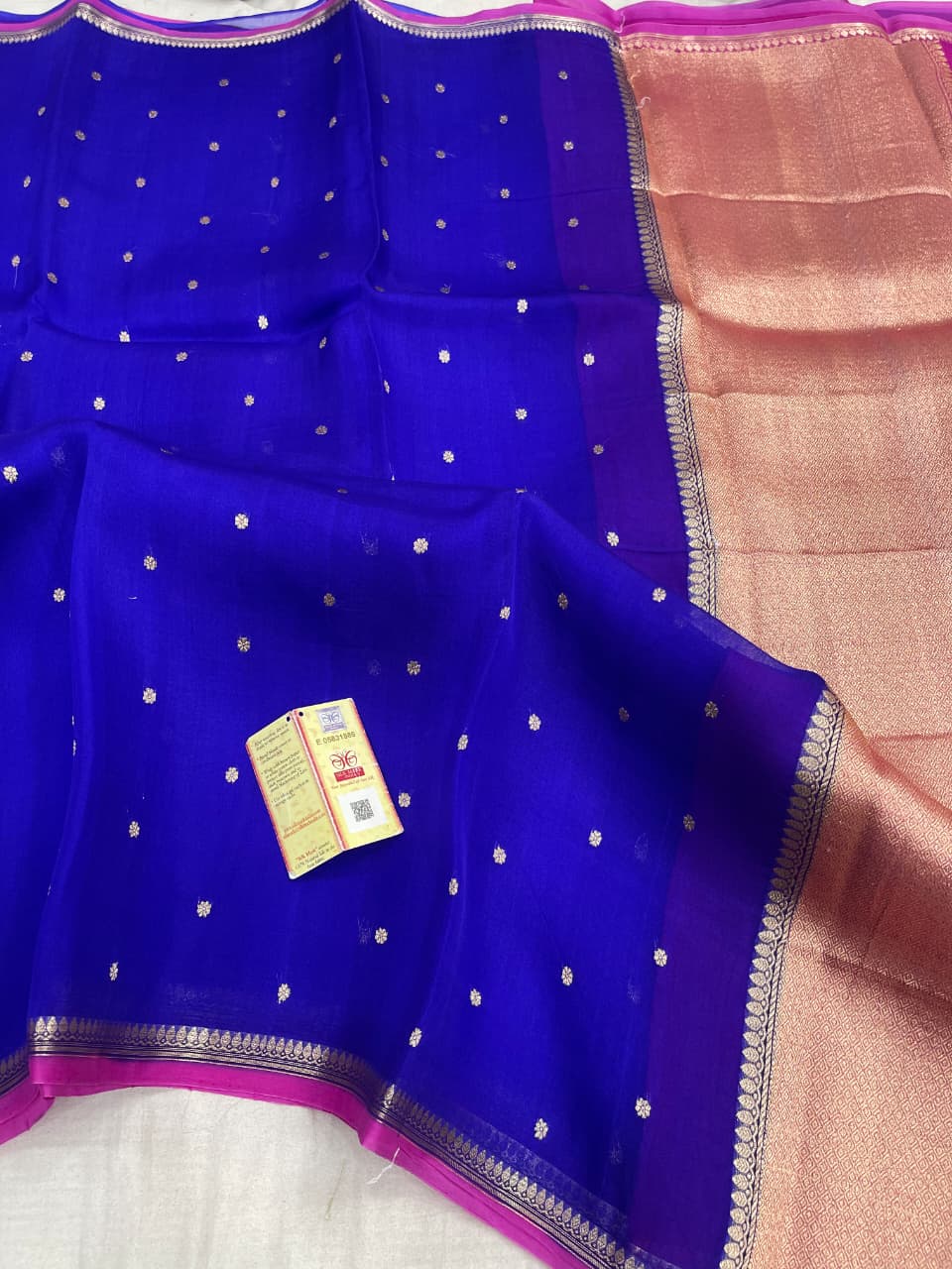 Pure Handloom banarasi  kora Silk Saree With Blouse