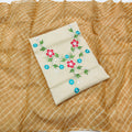 Pure Kota-Doria Unstitched Suit with Embroidery Work