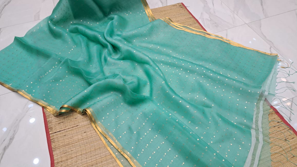 Bengal Handloom Pure Muslin Silk Saree With ( Silk Mark Certified)