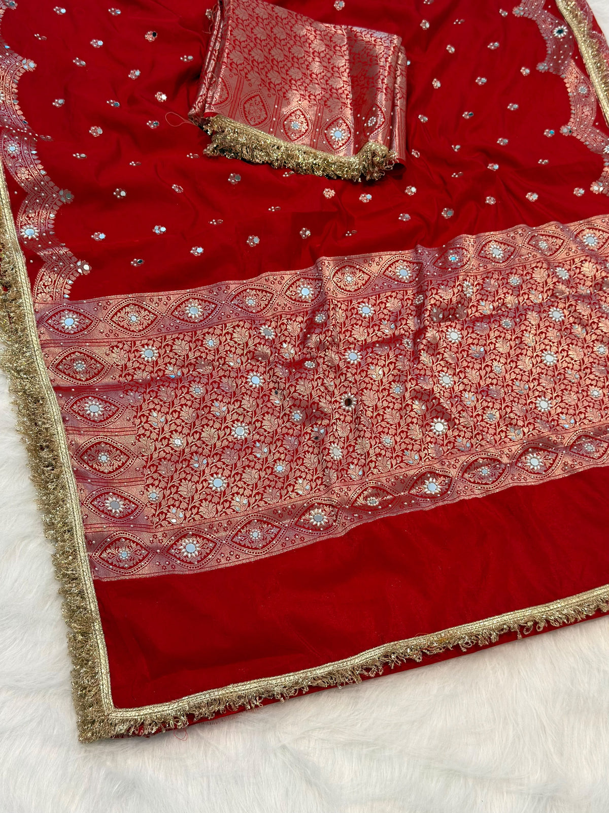 Banarasi  katan soft silk saree with blouse