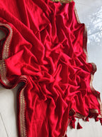 Beautiful Cotton Mulmul  Saree  Lace Border