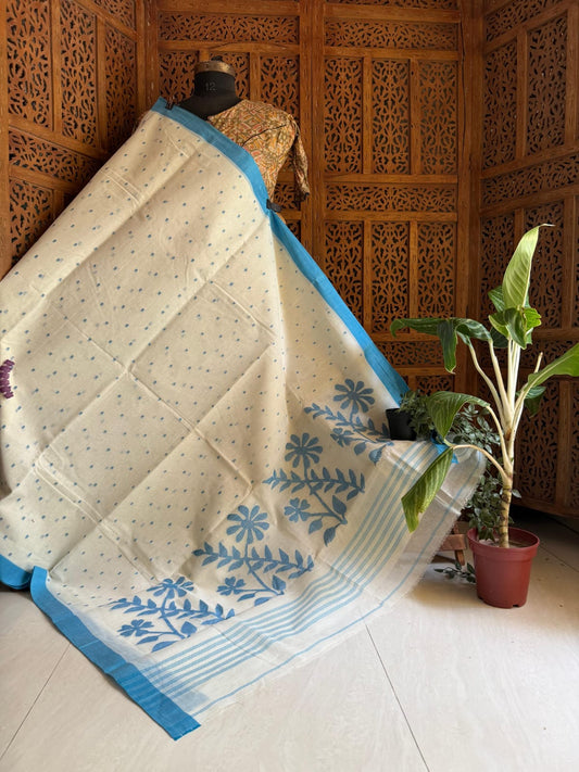 Pure Cotton needle work jamdani Saree
