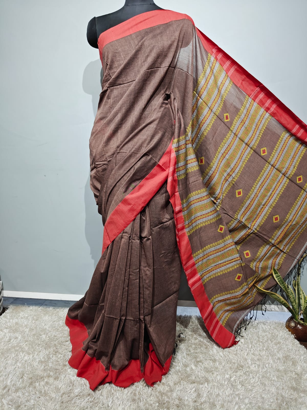 Bengal Handloom Pure Cotton saree with beautiful hand weaved work