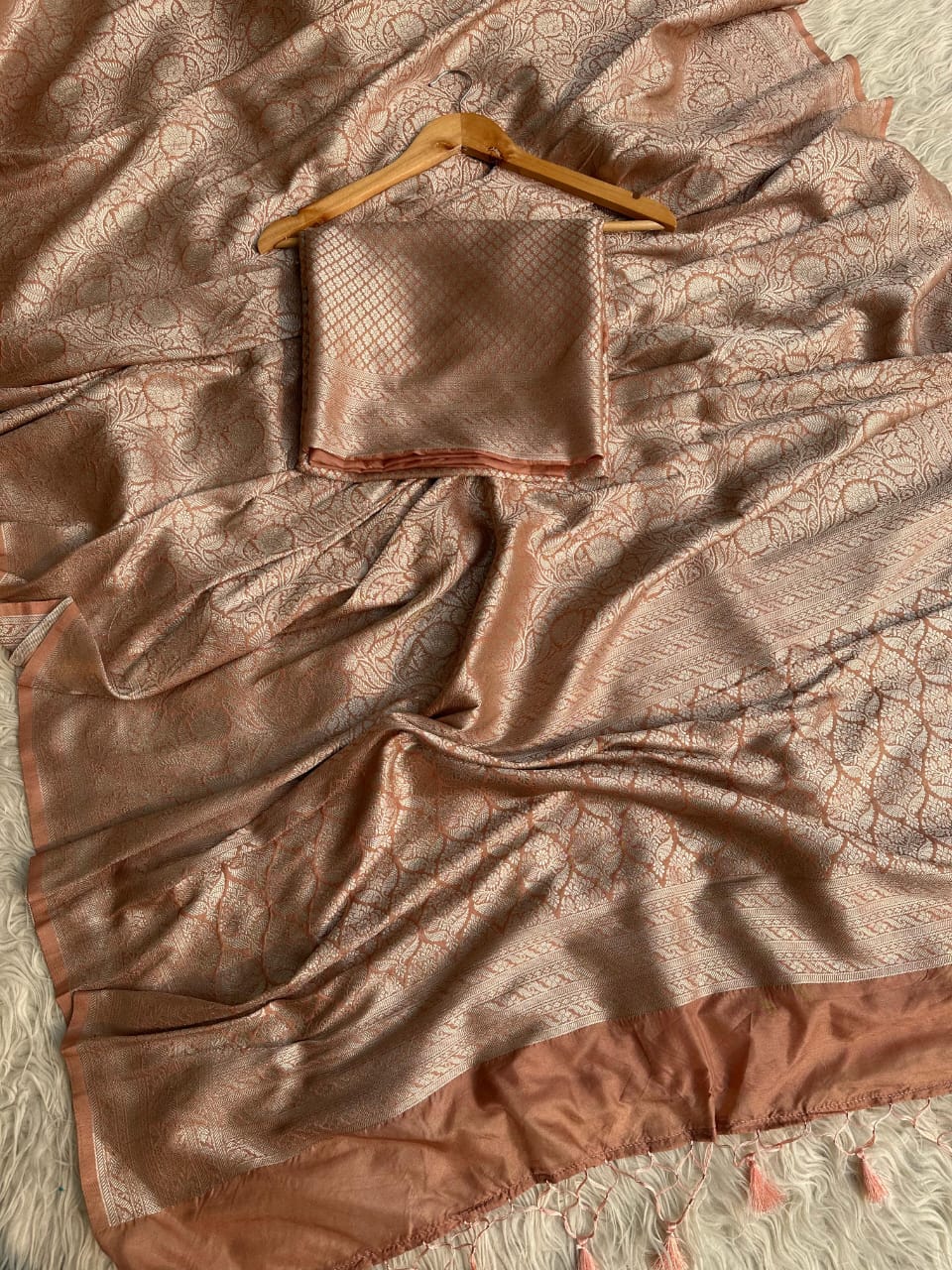 Banarasi Semi Katan Silk Saree With Blouse