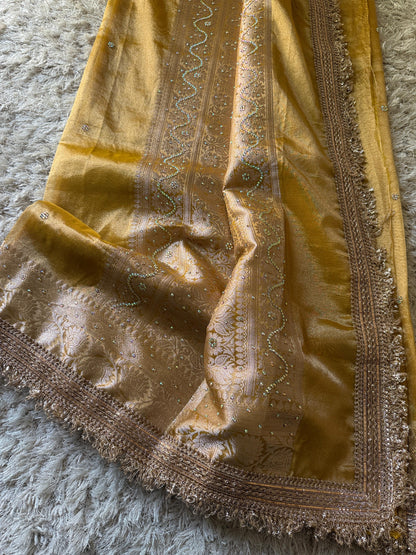 Banarasi Tissue Silk Saree With lace work border