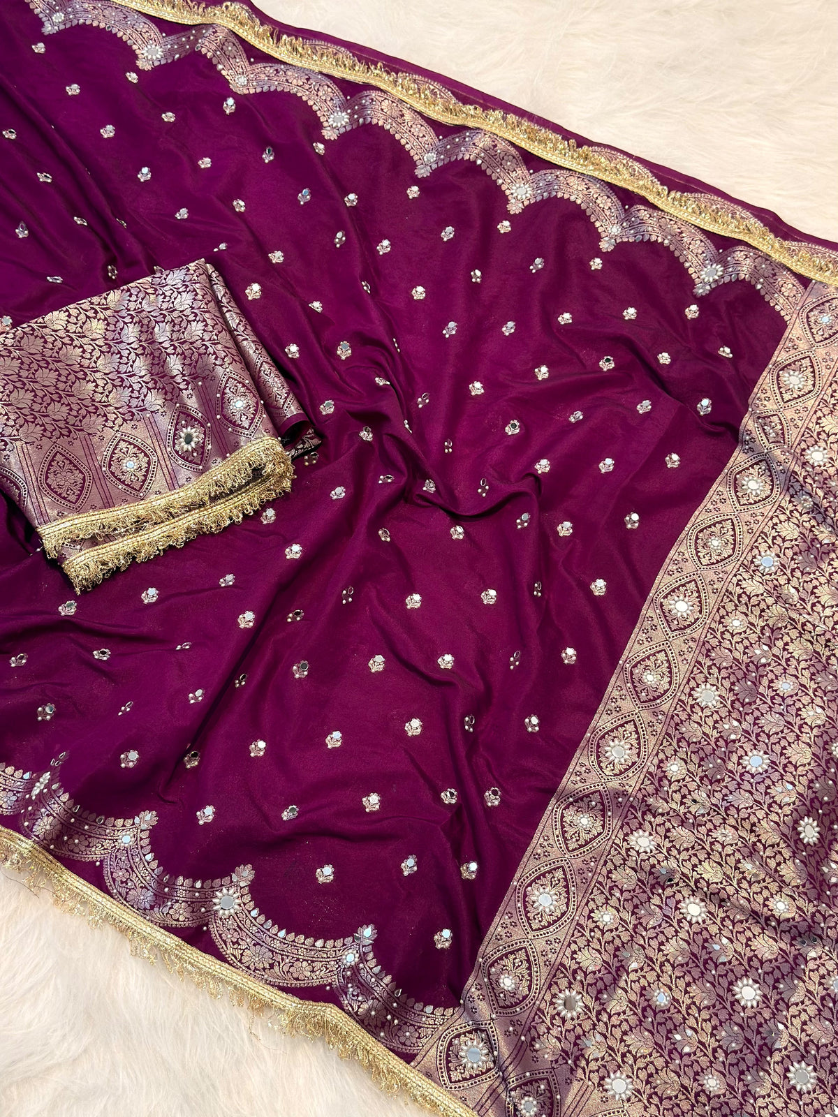 Banarasi  katan soft silk saree with blouse