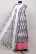 Pure  ikkat Cotton Unstitched Suit With Dupatta