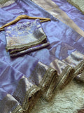 Banarasi Tissue Silk Saree With beautiful borders lace