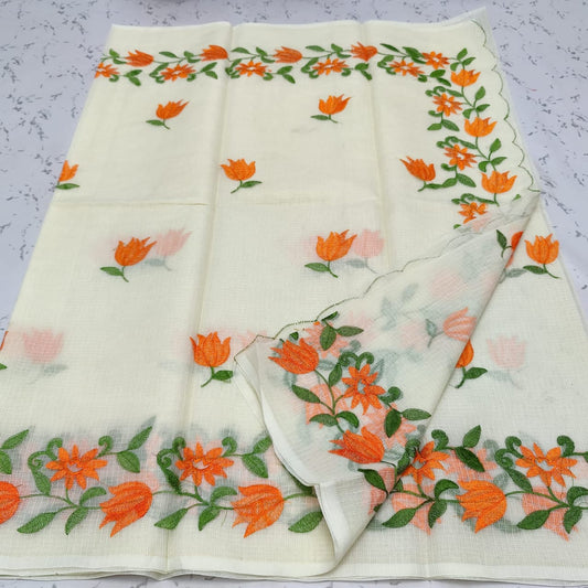 Beautiful Kota Cotton Hand  Block Print Work Saree