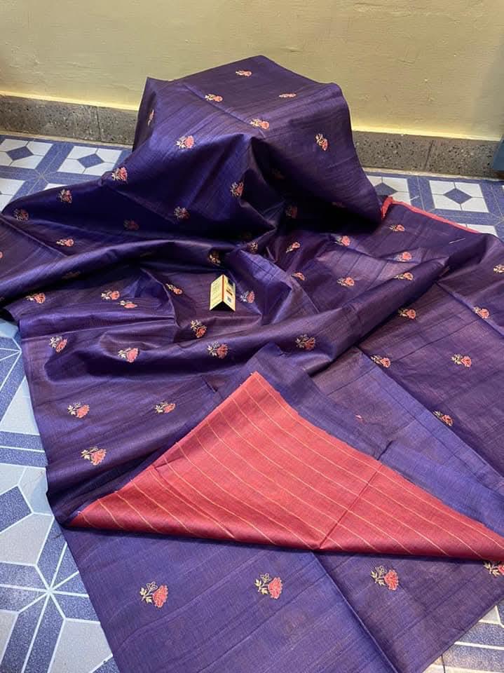 Katan Silk Embroidery With Blouse