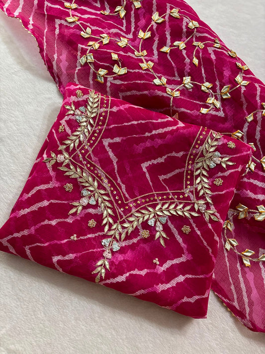Designer Georgette Suit Set with Gota Patti Work