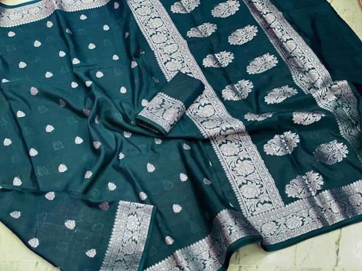 Banarasi  Georgette   Soft  Silk Saree With Zari Work