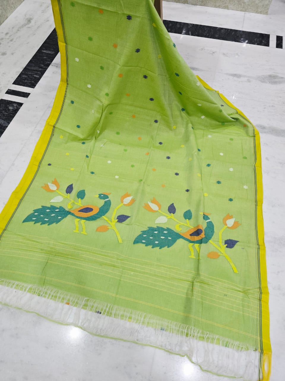 Pure Cotton needle work jamdani Saree