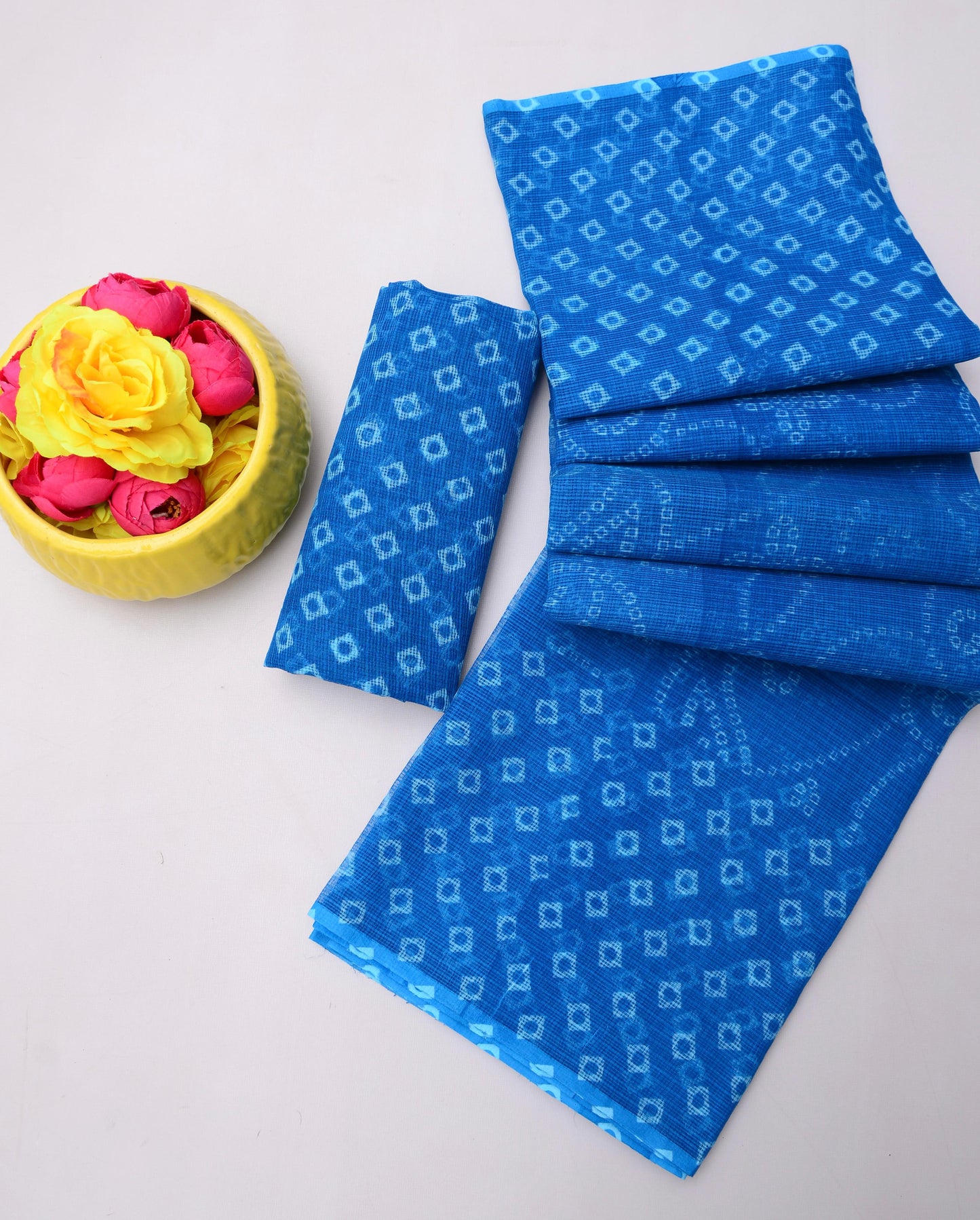 Pure Cotton Kota Doria Kalam Kari Floral Print Sarees