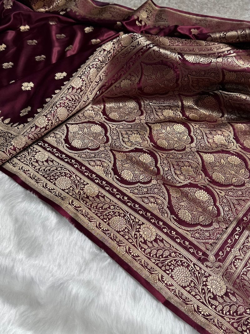 Banarasi Pure katan mashru silk saree With Blouse