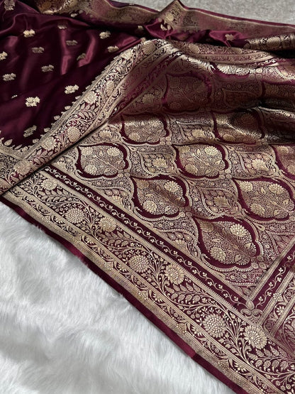 Banarasi Pure katan mashru silk saree With Blouse