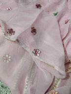Pure Diamond Chiffon Gota Patti  Work Saree With Blouse