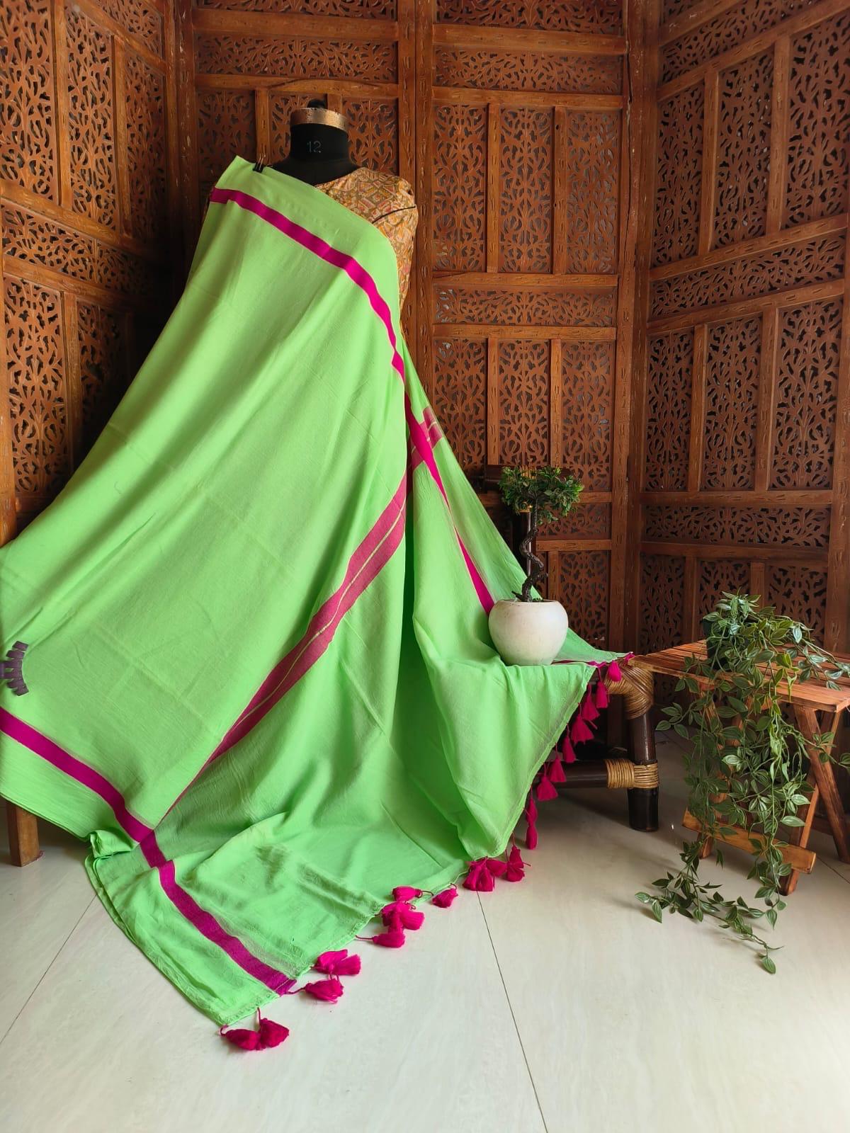 Beautiful Cotton Mulmul  Saree