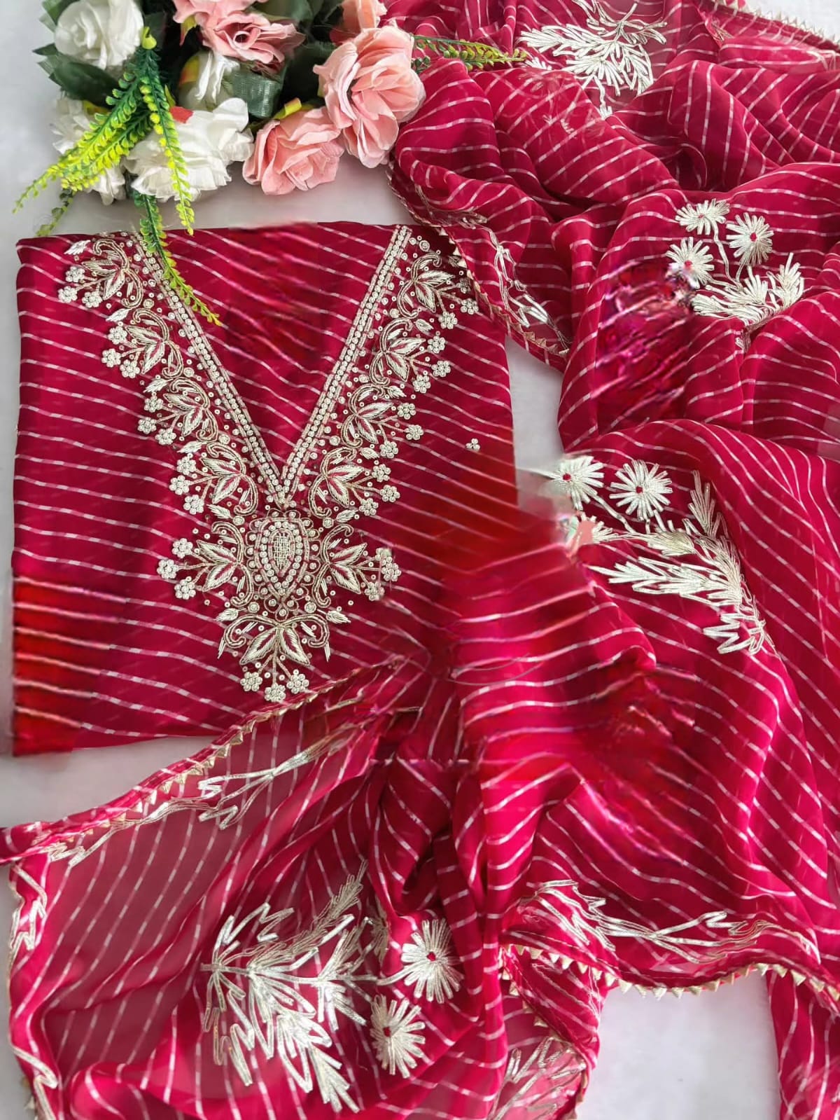 Designer Georgette Suit Set with Gota Patti Work