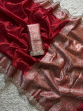 Banarasi Tissue Silk Saree With beautiful borders with beads work