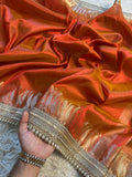 Banarasi Tissue Mirchi Border Soft Saree