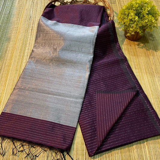 Handloom silk cotton With pallu zari work With blouse