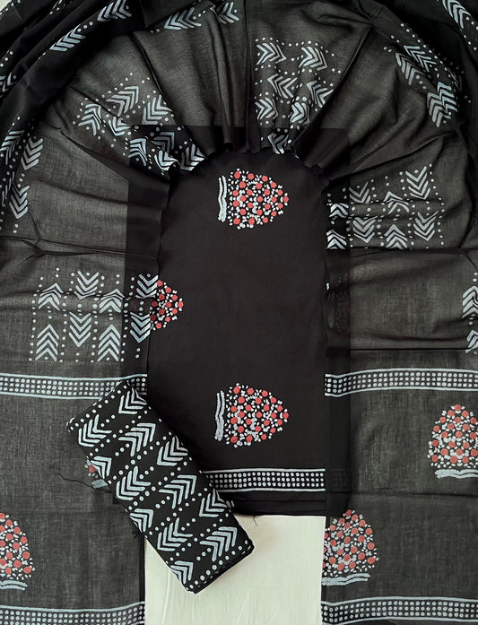 Exclusive new hand block printed cotton suits with cotton duptta
