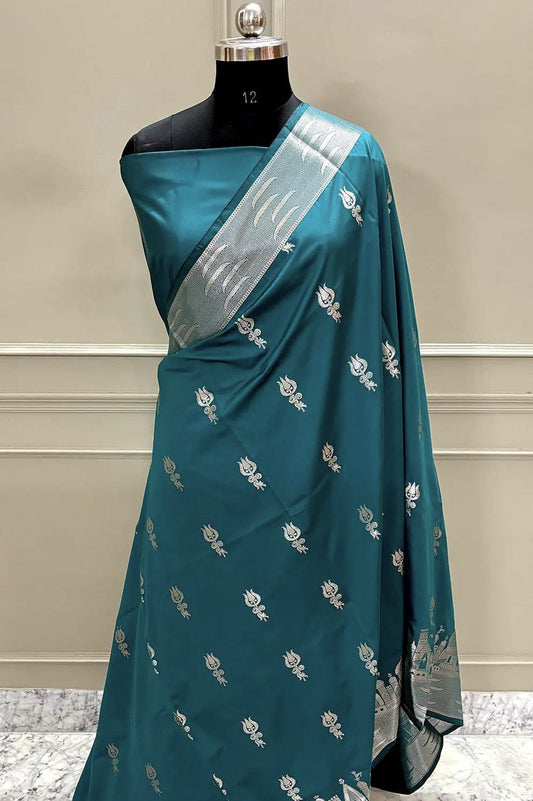 Banarasi Ganga Ghat katan silk saree