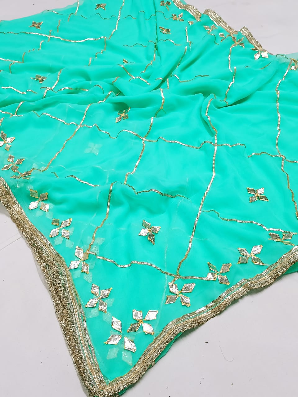 Beautiful Georgette Gota  Patti  Work Saree