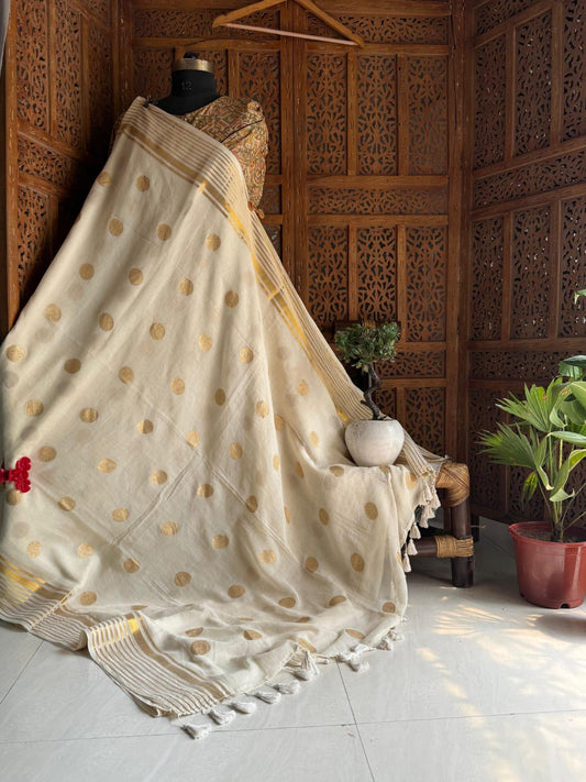 Premium Pure Mulmul Cotton Saree with Designer Lace Border