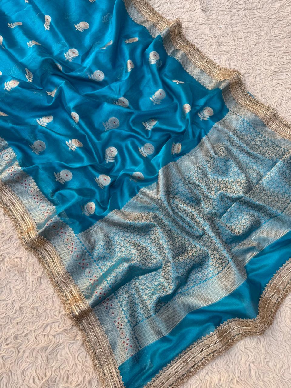 Banarasi Tissue Silk Saree With lace work border