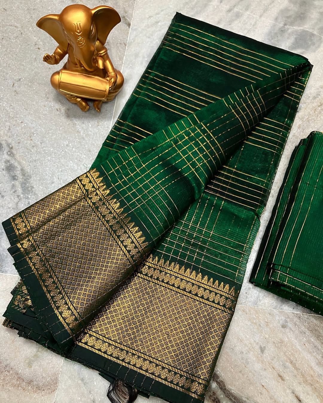 Pure Cotton Silk Mangalagiri Saree With Running Blouse