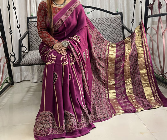 Pure Modal Silk Saree with blouse
