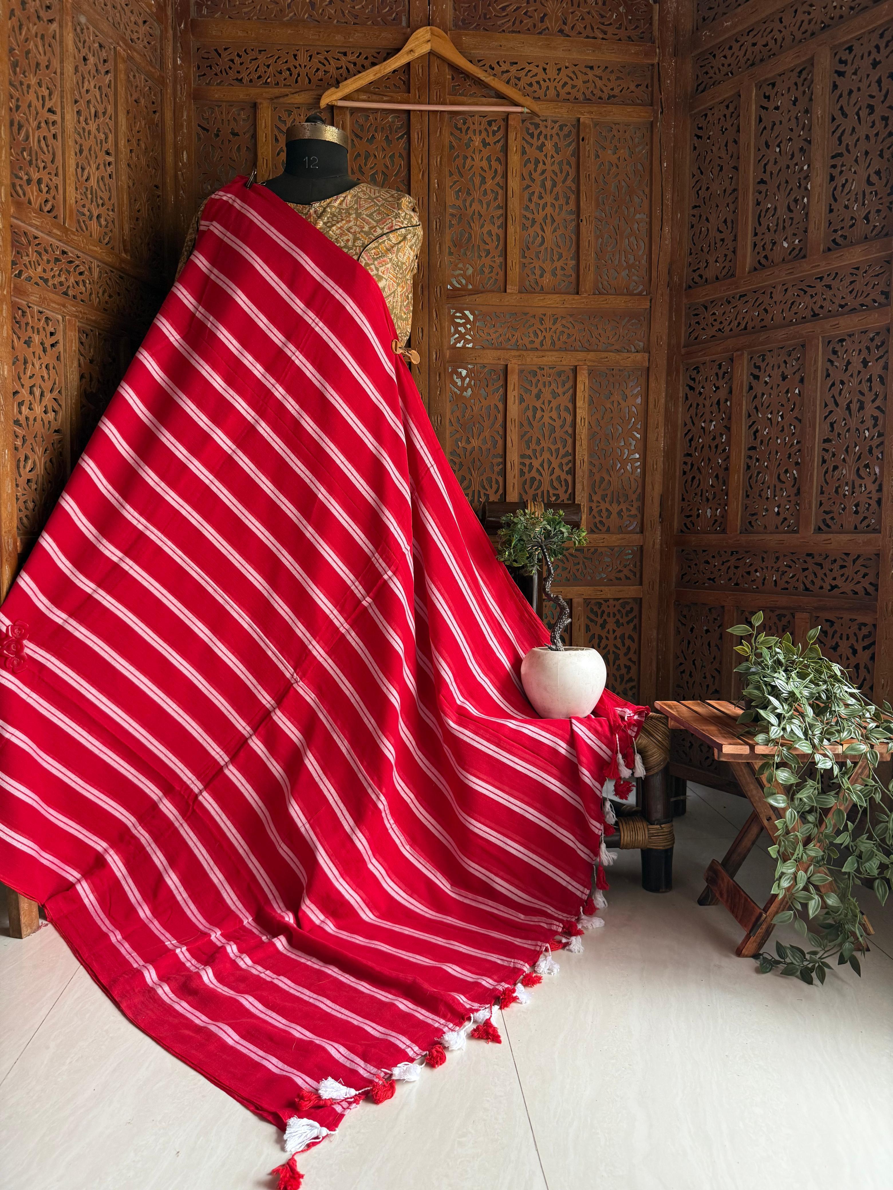Beautiful Cotton Mulmul  Saree