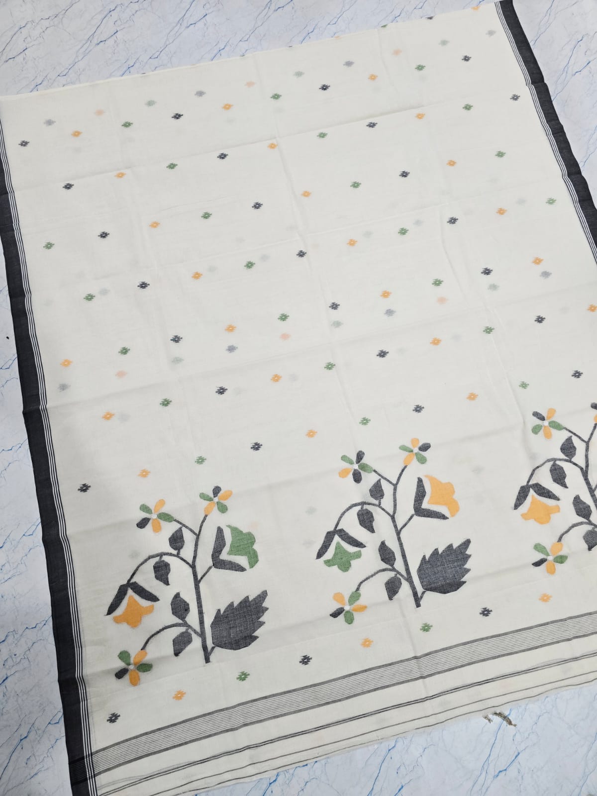 Pure Cotton needle work jamdani Saree