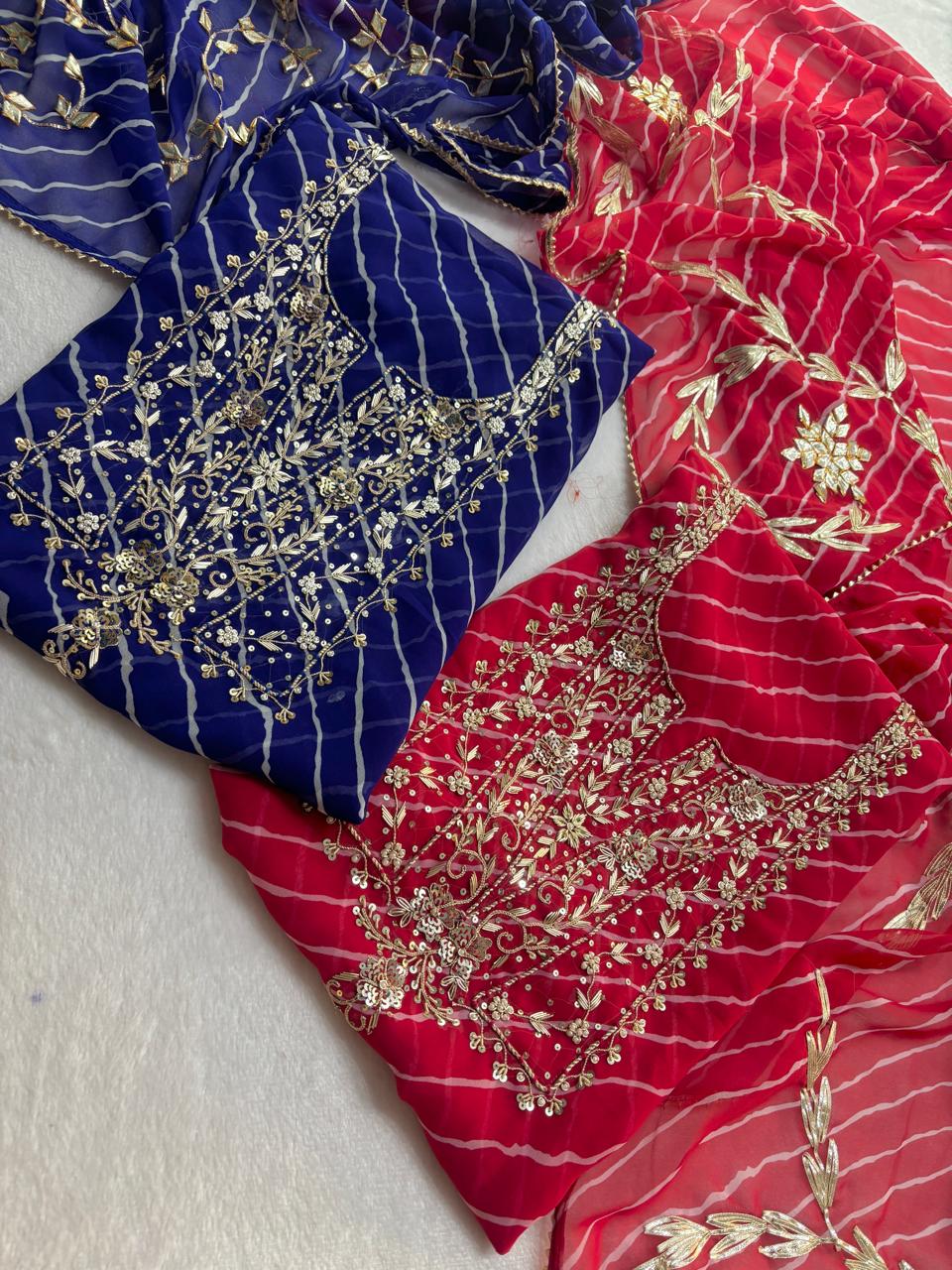 Designer Georgette Suit Set with Gota Patti Work