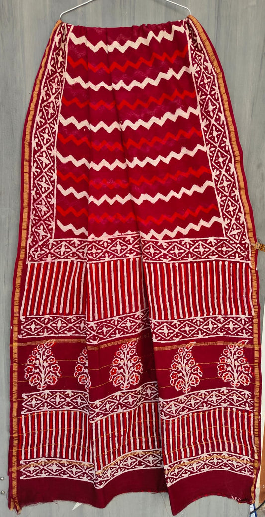 Traditional Hand-block Print Chanderi Silk Saree