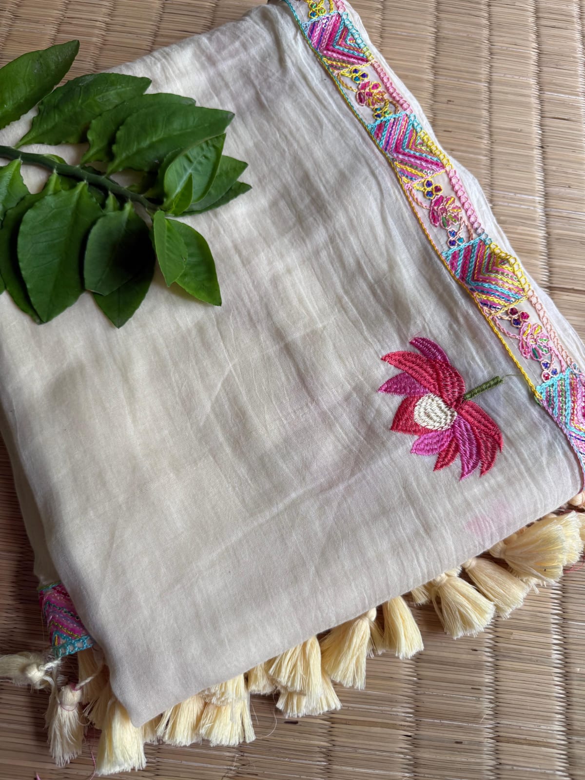Premium Pure Mulmul Cotton Saree with Designer Lace Border