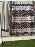 Pure Mul Cotton Saree With Ajrakh Mirror Work
