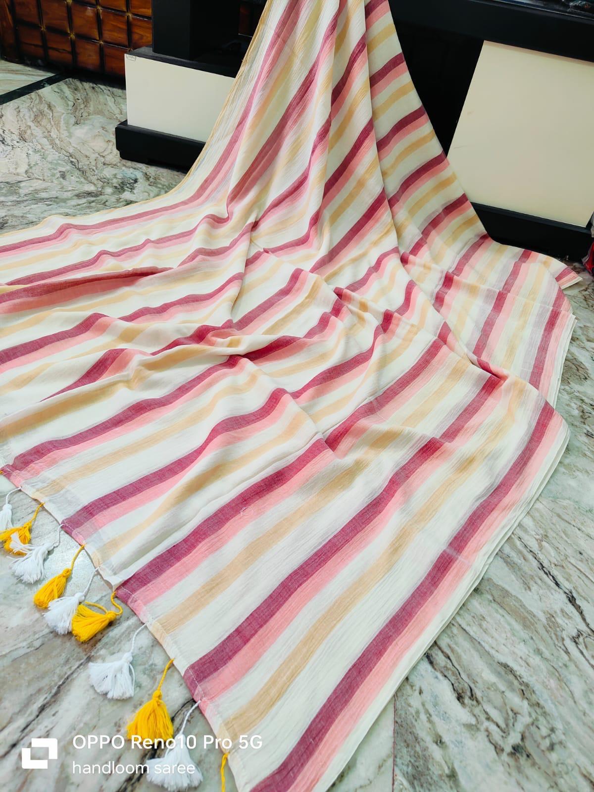 Beautiful Cotton Mulmul  Saree