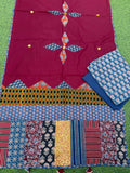 Ajrakh print cotton top With ajrakh mirror work  dupatta